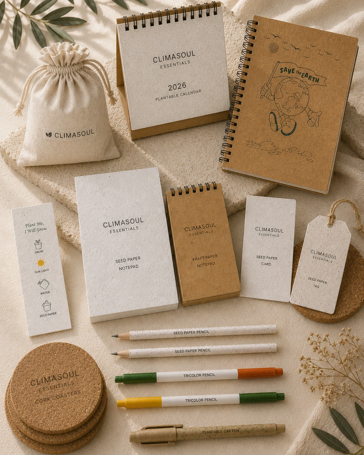 Climasoul Carta Collection — plantable seed paper stationery for boutique properties