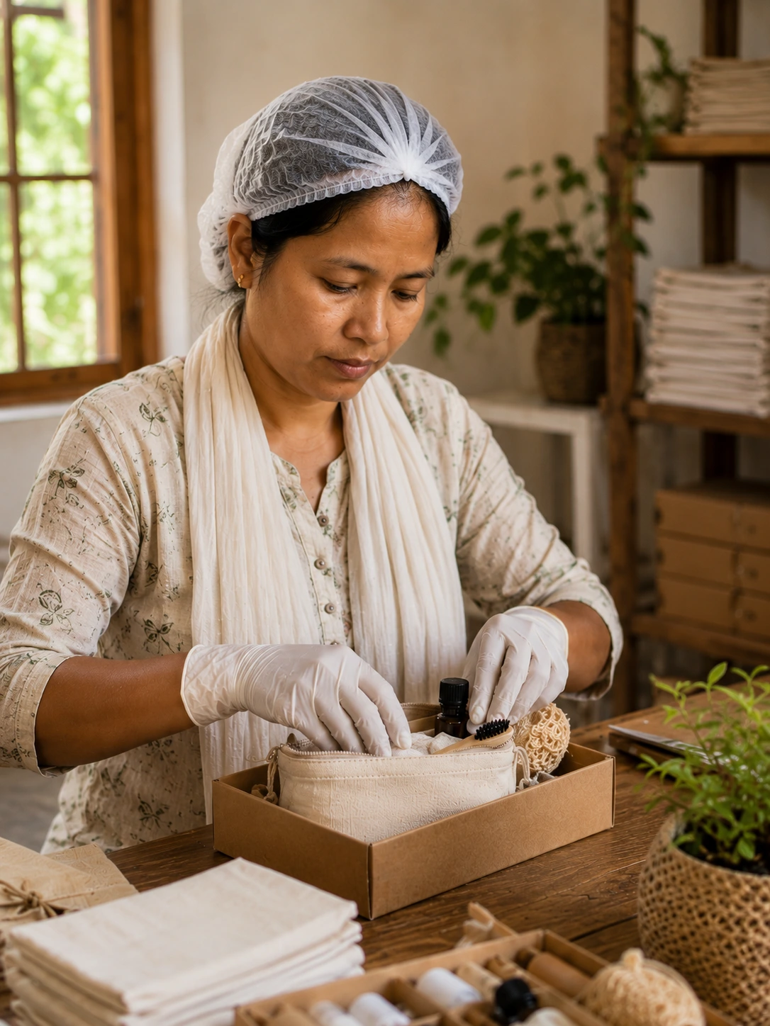 A maker at the Climasoul unit in Assam